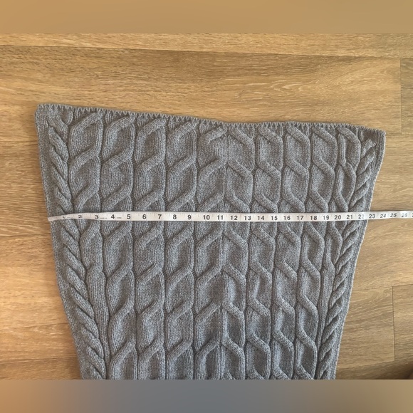 ARAN SWEATER MARKET 100% WOOL CABLE KNIT SCARF GRAY IRISH MADE UNISEX WINTER - Picture 5 of 6